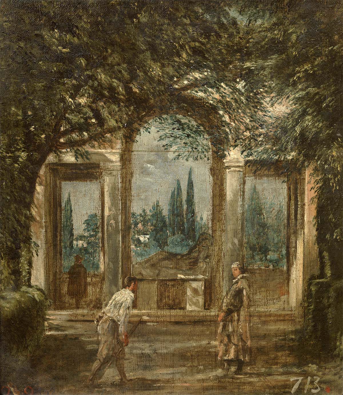 Diego Velázquez - Vista del jardín de la Villa Médicis, en Roma (El Pabellón de Ariadna) 